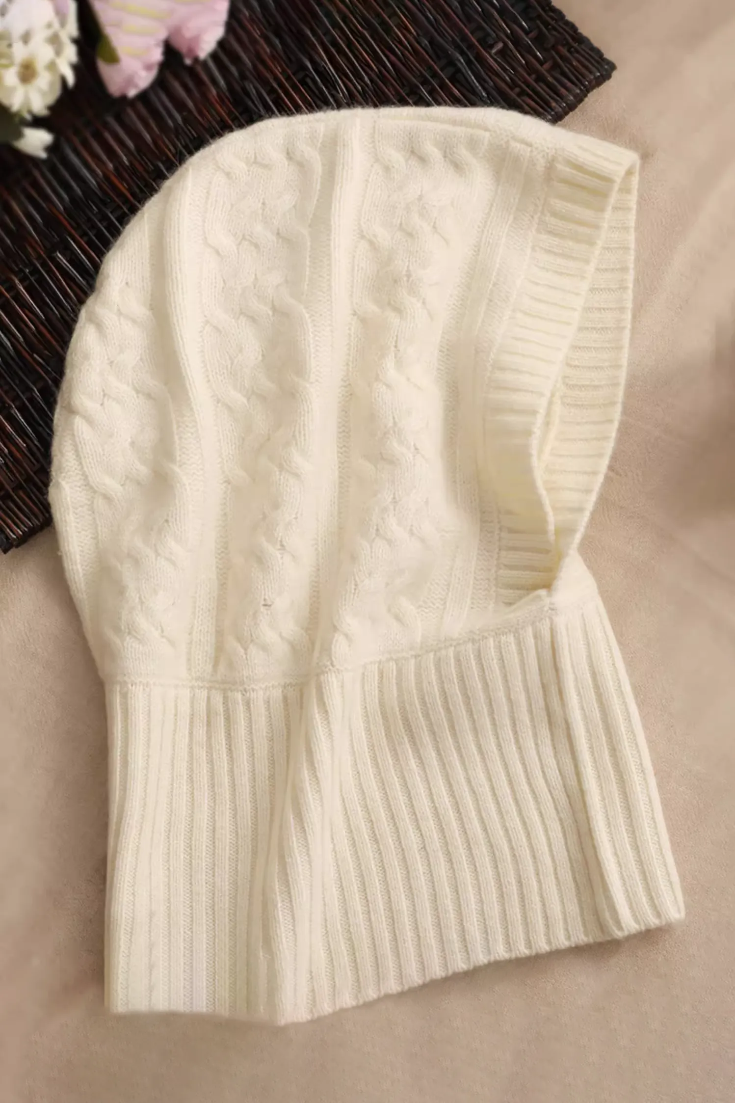 100% Cashmere Balaclava Beanie