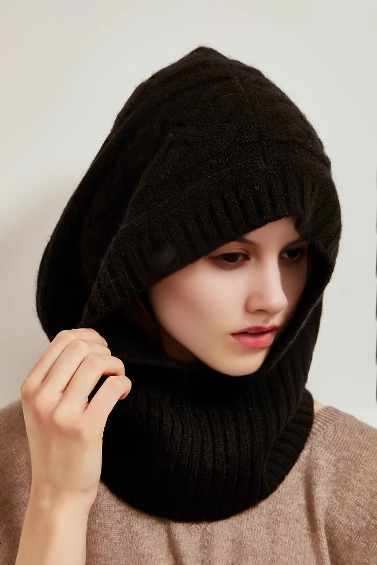 100% Cashmere Balaclava Beanie