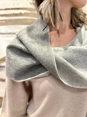 100% Cashmere Scarf Double-Sided iron/white