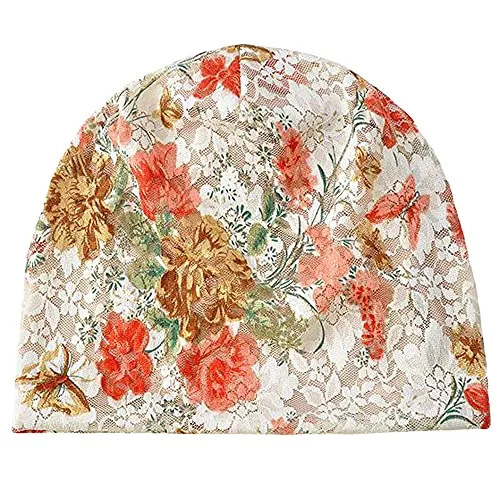 3-Pack Women's Slouchy Knit Beanie Chemo Hat or Winter Cap - Large Florals