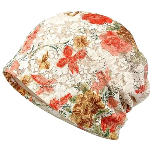 3-Pack Women's Slouchy Knit Beanie Chemo Hat or Winter Cap - Large Florals