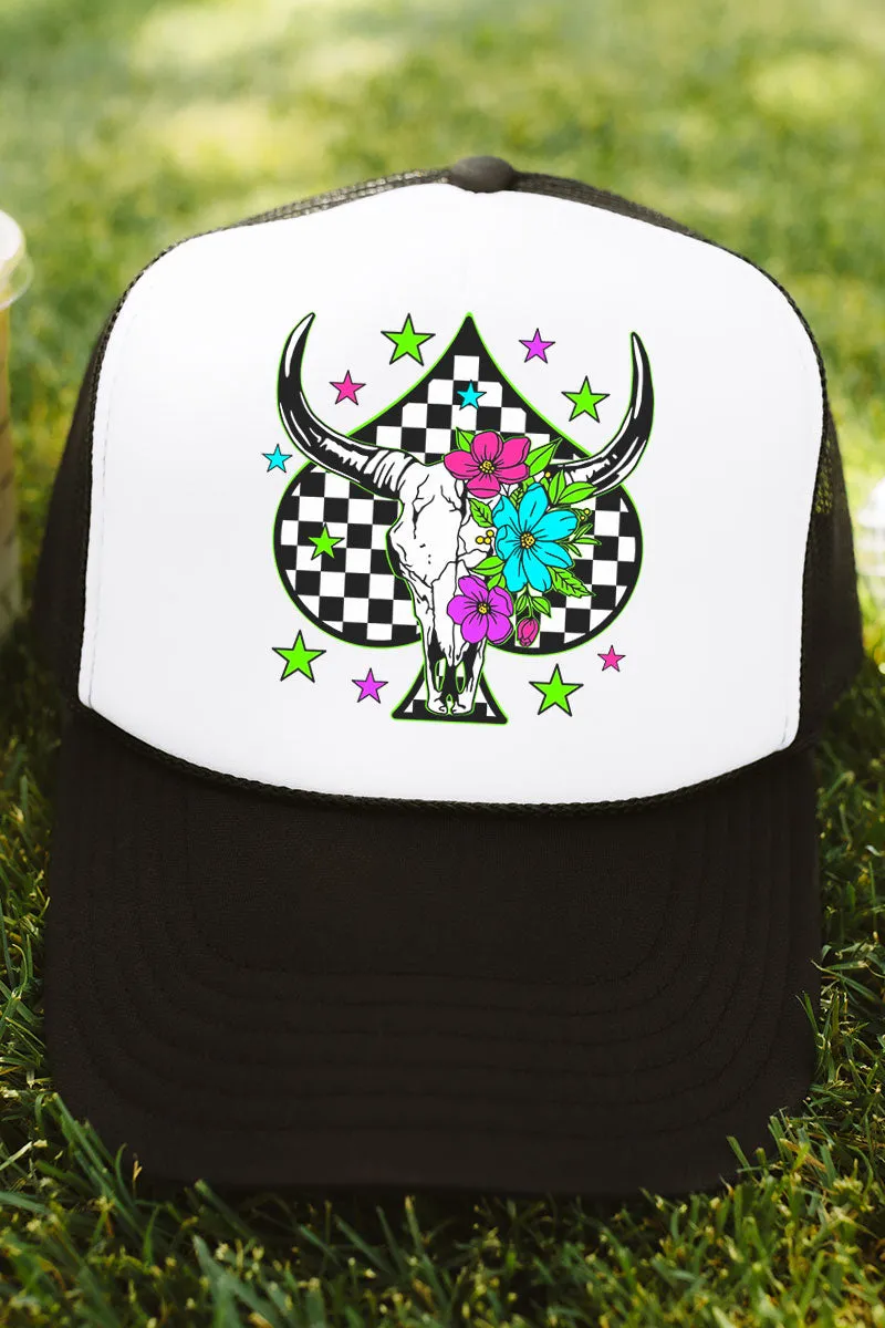 Ace Of Spades Steer Foam Mesh Back Trucker Cap