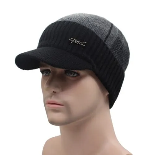 AETRUE Men's Sports Fashion Winter Knitted Wool Hat & The Infinity Scarf Set