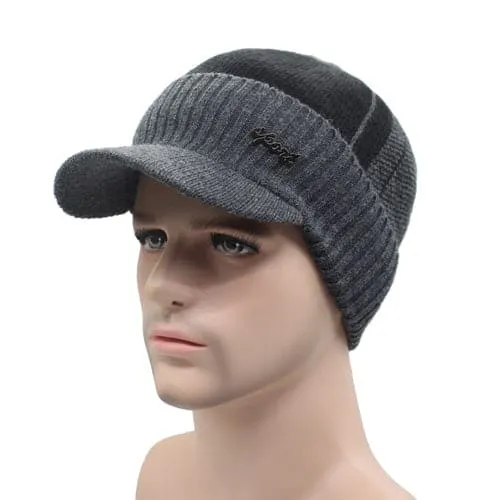 AETRUE Men's Sports Fashion Winter Knitted Wool Hat & The Infinity Scarf Set