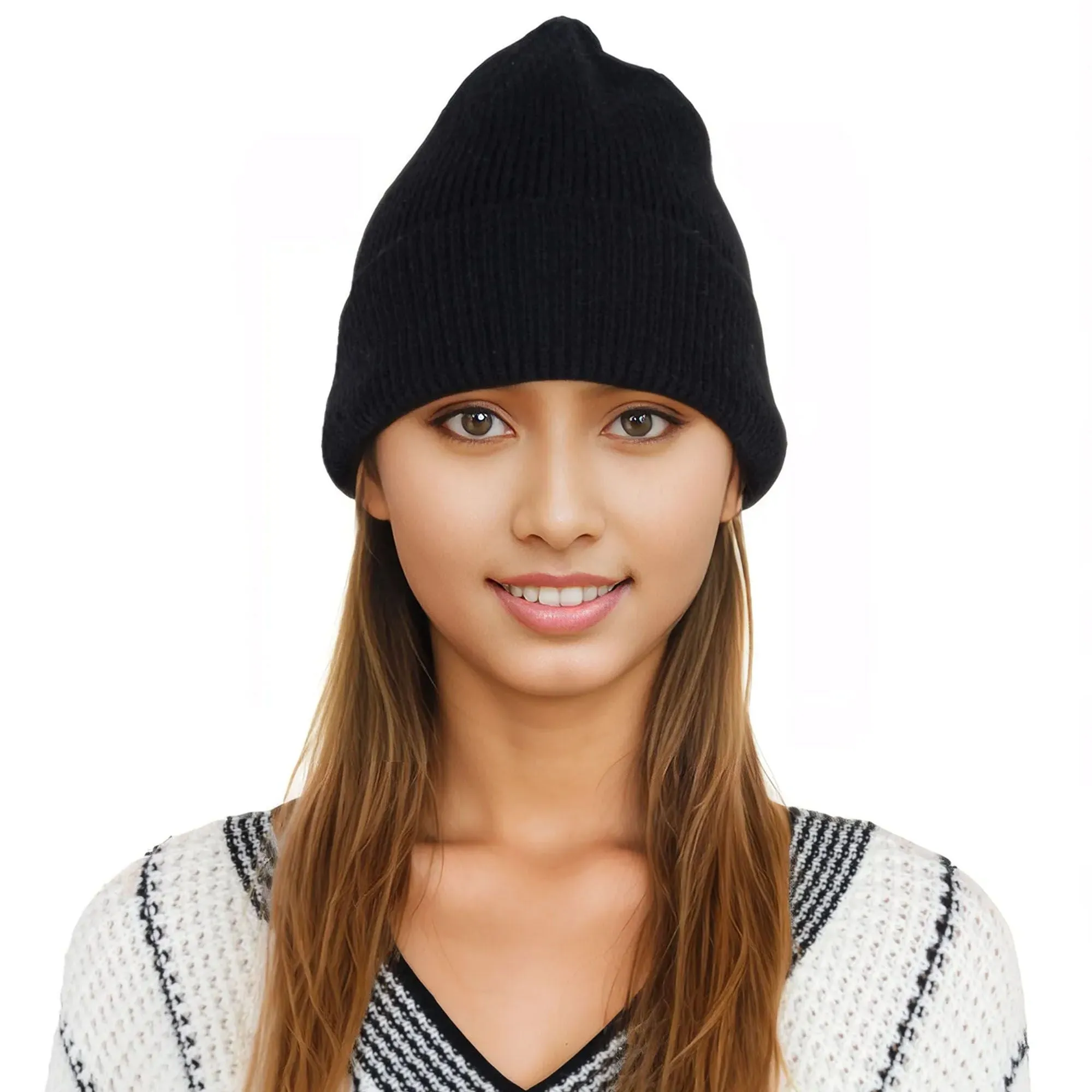 Alilang Warm Winter Knit Cuffed Beanie Cap for Women Men Daily Slouchy Ski Hat Cap
