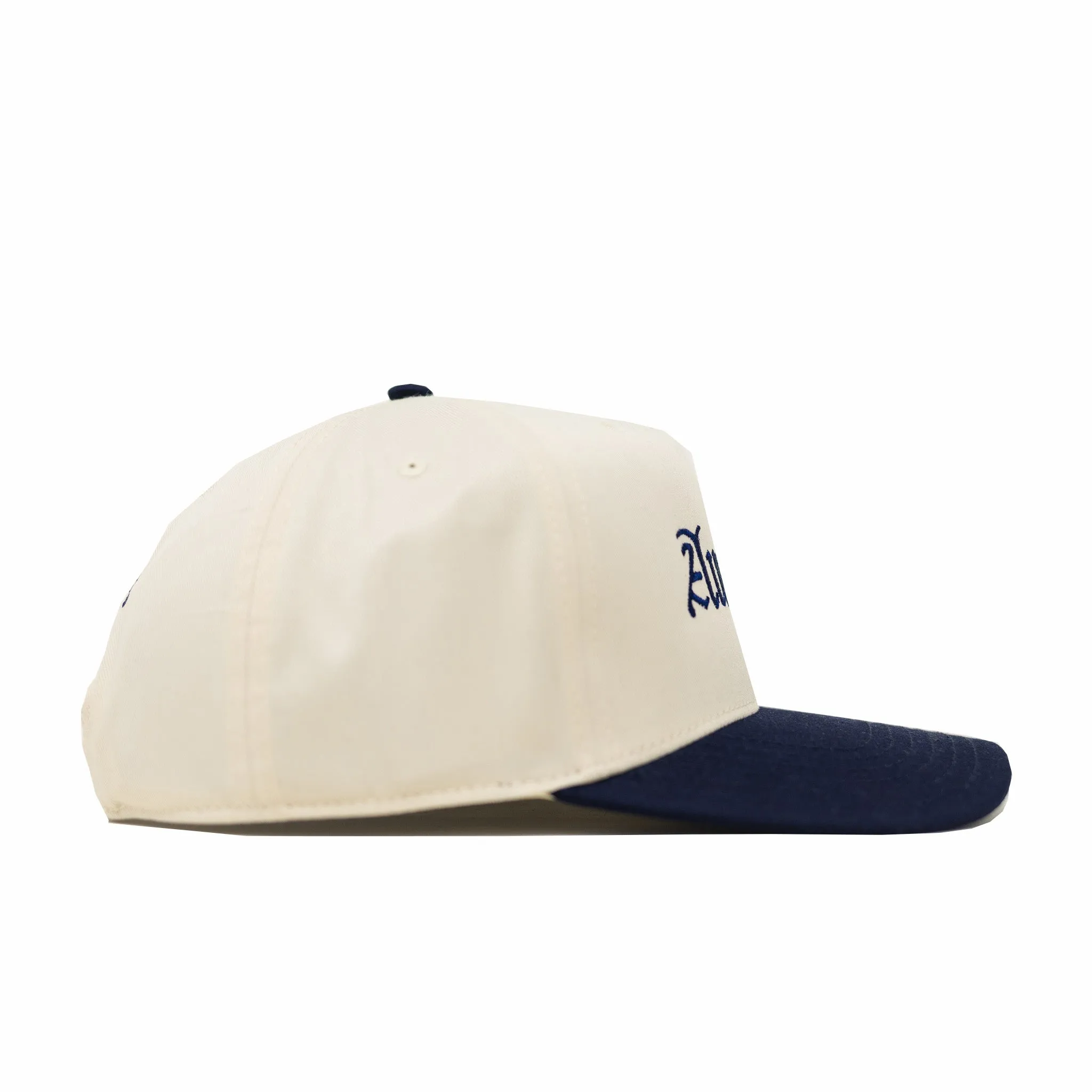 August 7 Year Anniversary "7" 5 Panel Snapback Hat (Navy/Natural)