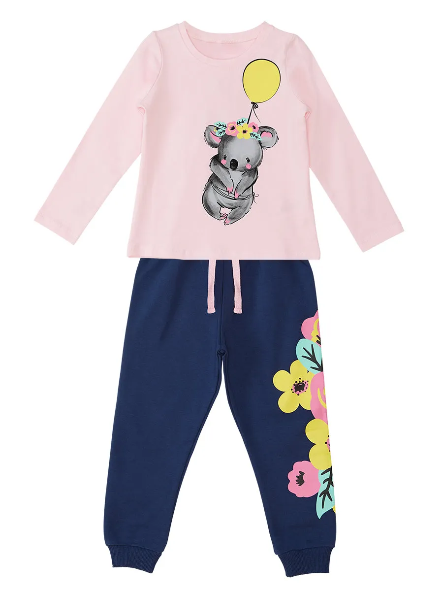 balonlu koala kiz çocuk t-shirt pantolon takim