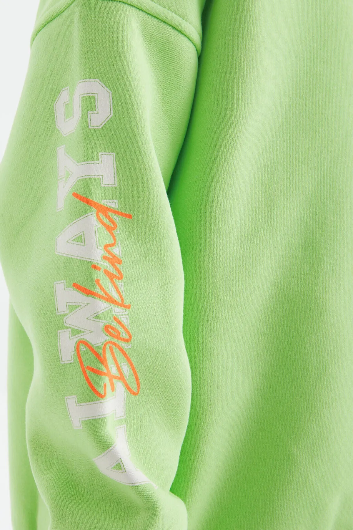 baski detayli o yaka kiz çocuk sweatshirt - 75095