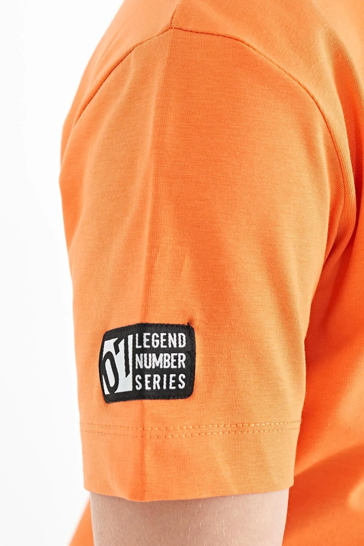 baski detayli o yaka standart kalip erkek çocuk t-shirt - 11104