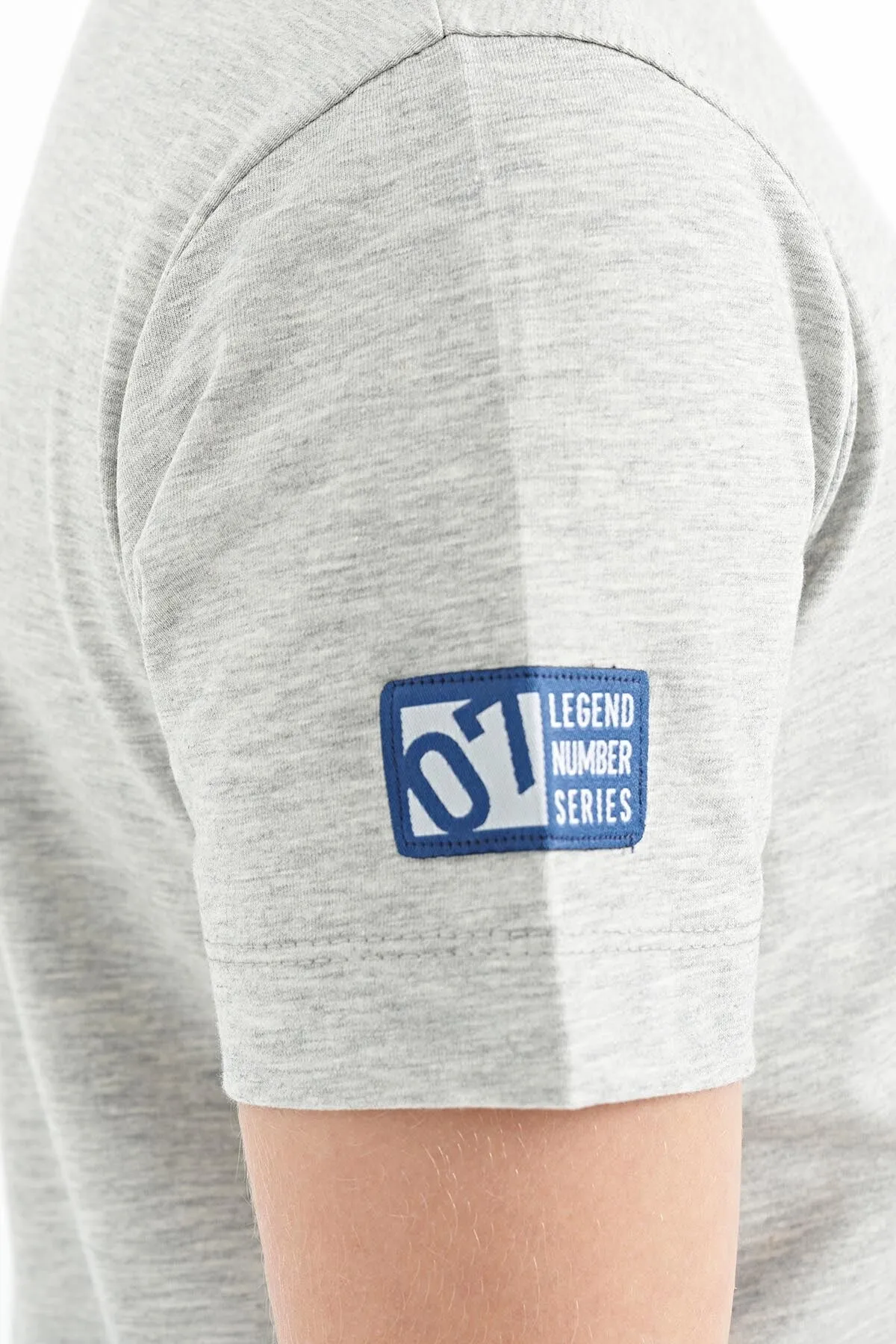 baski detayli o yaka standart kalip erkek çocuk t-shirt - 11104