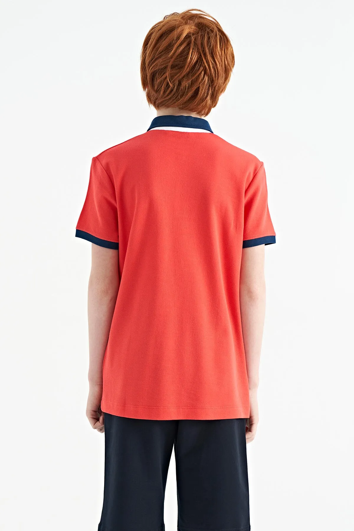 baskili cep detayli standart kalip polo yaka erkek çocuk t-shirt - 11144