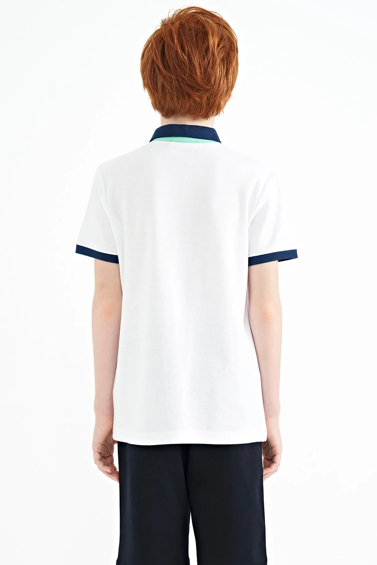 baskili cep detayli standart kalip polo yaka erkek çocuk t-shirt - 11144