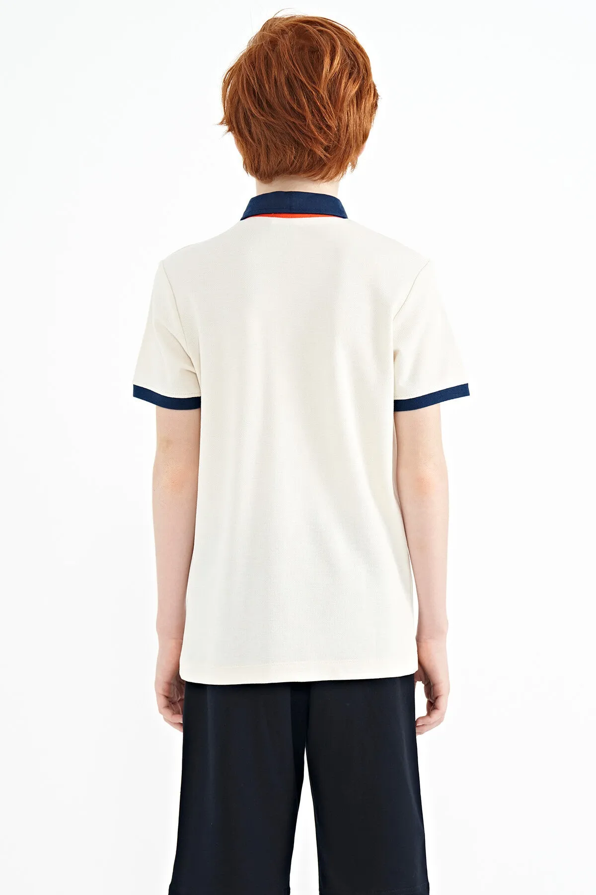 baskili cep detayli standart kalip polo yaka erkek çocuk t-shirt - 11144