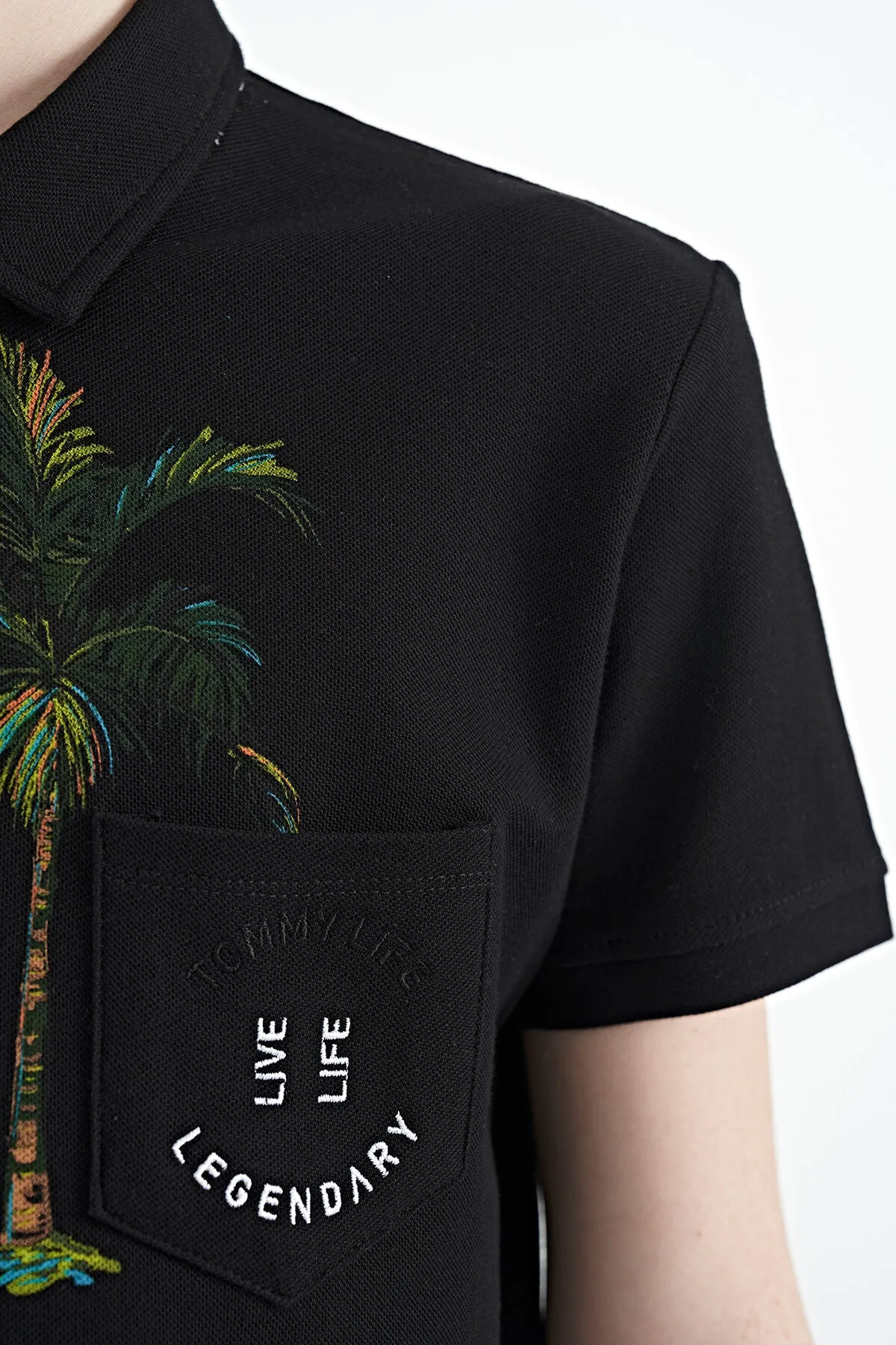 baskili cep detayli standart kalip polo yaka erkek çocuk t-shirt - 11144