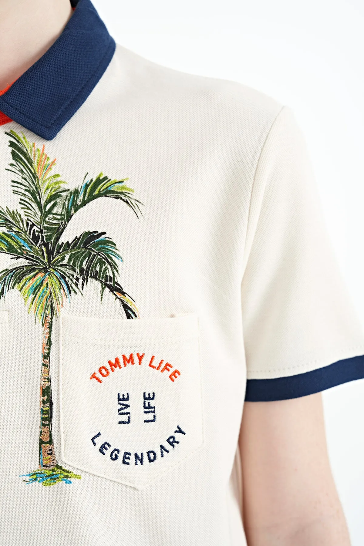 baskili cep detayli standart kalip polo yaka erkek çocuk t-shirt - 11144