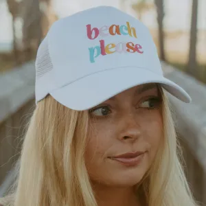Beach Please (LOWER CASE) Wholesale Foam Trucker Hat
