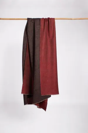 Black Maroon Dorukha Pashmina Wrap - HARWICH