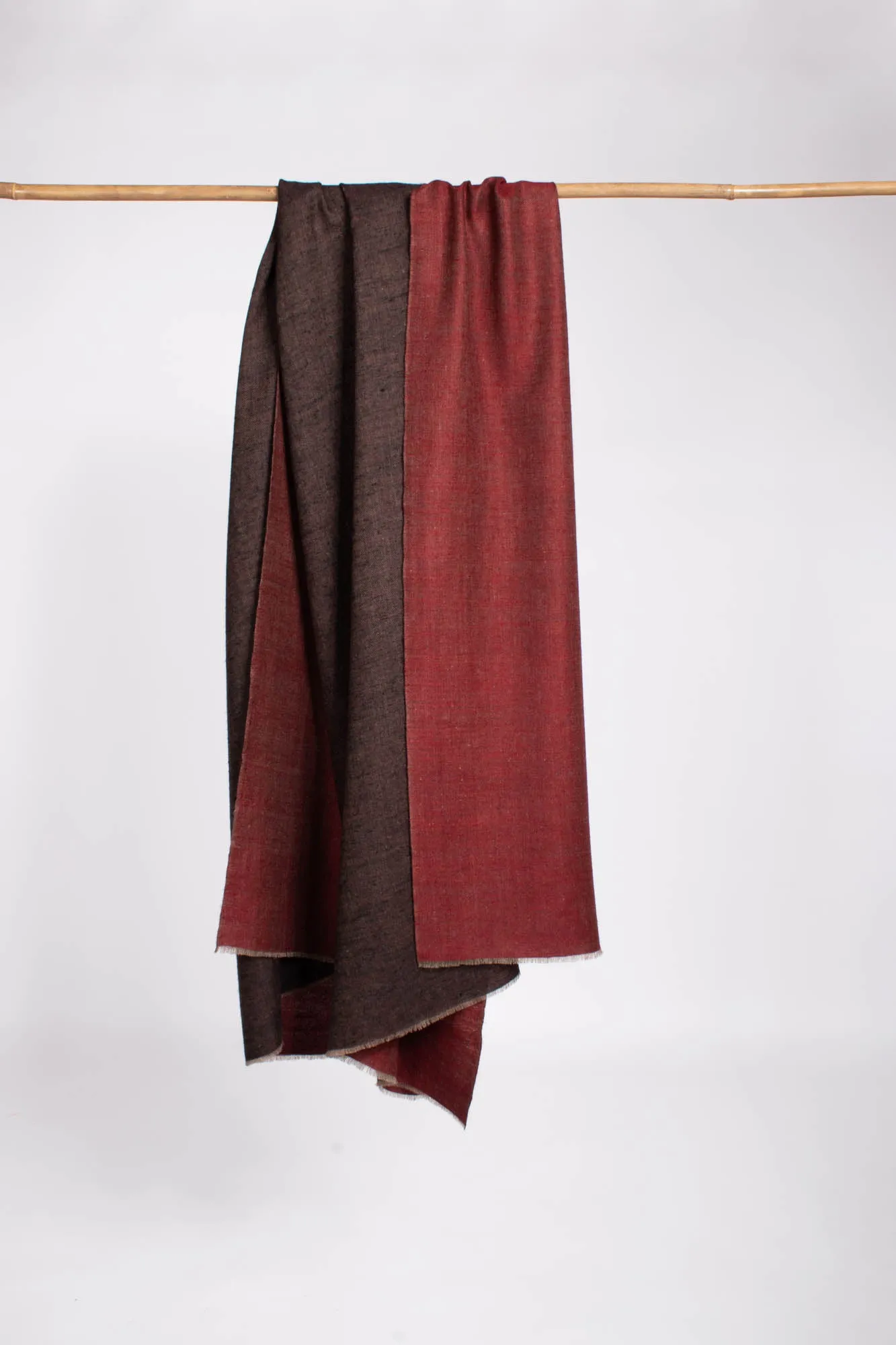 Black Maroon Dorukha Pashmina Wrap - HARWICH