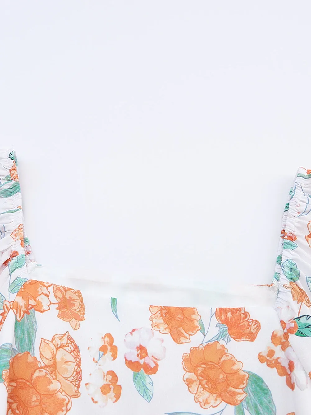 Bold Orange Floral Shift Dress for Plus Size Women