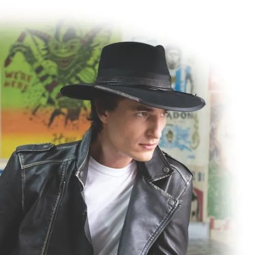 Brittoli Black Wool Felt Hat - Reloaded