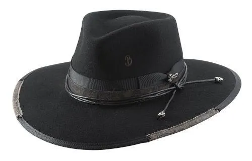 Brittoli Black Wool Felt Hat - Reloaded