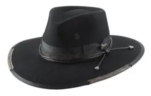 Brittoli Black Wool Felt Hat - Reloaded