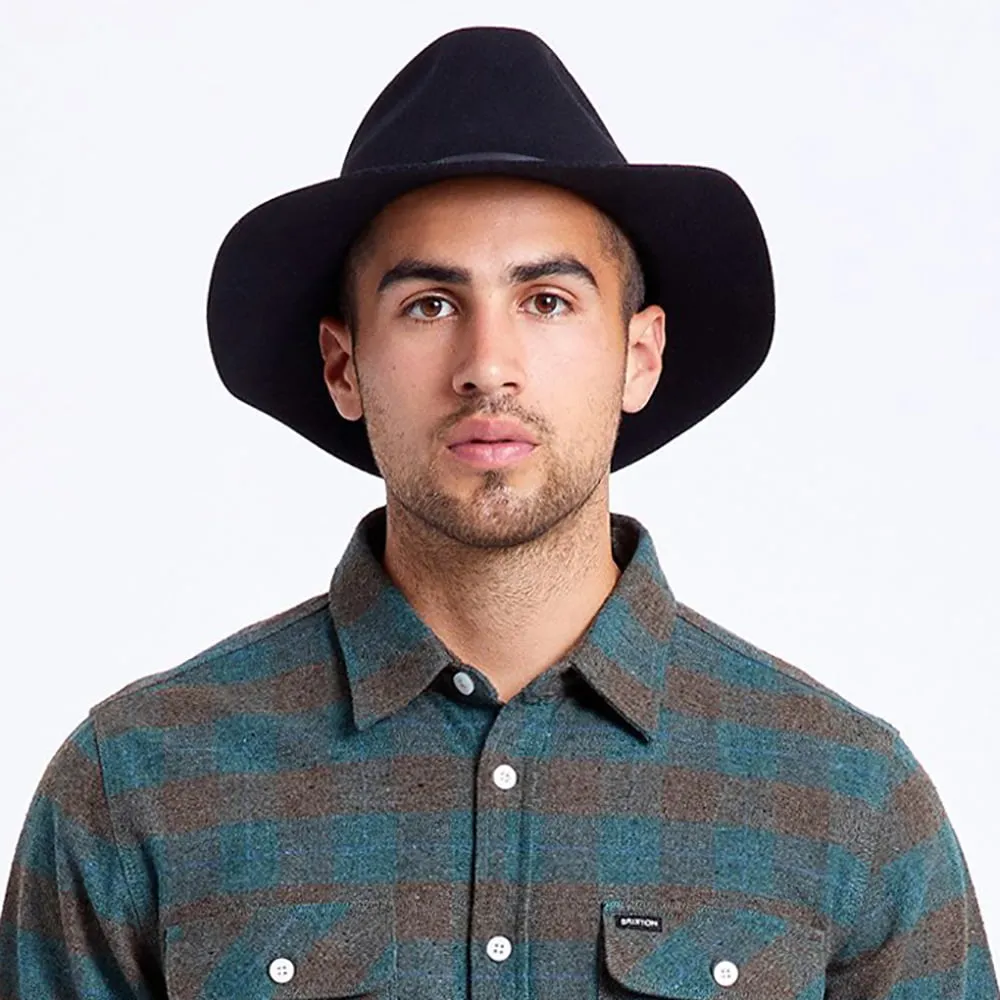 Brixton Hats Wesley Wool Felt Fedora Hat - Black