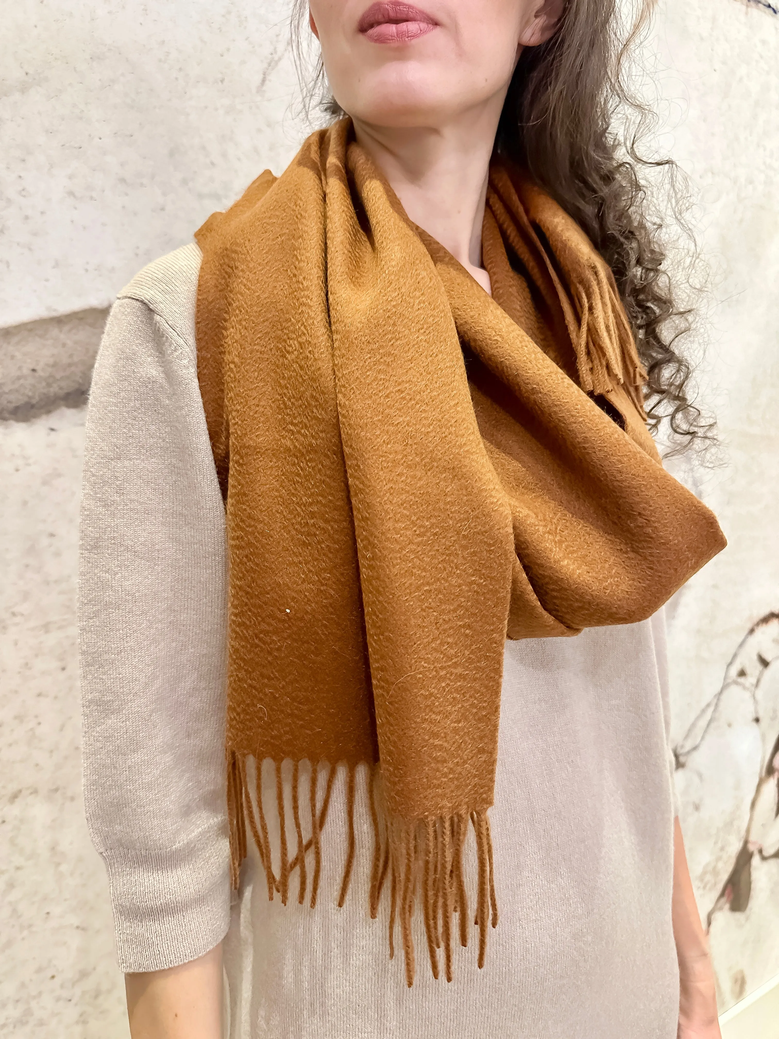 Brown Pure Cashmere Scarf
