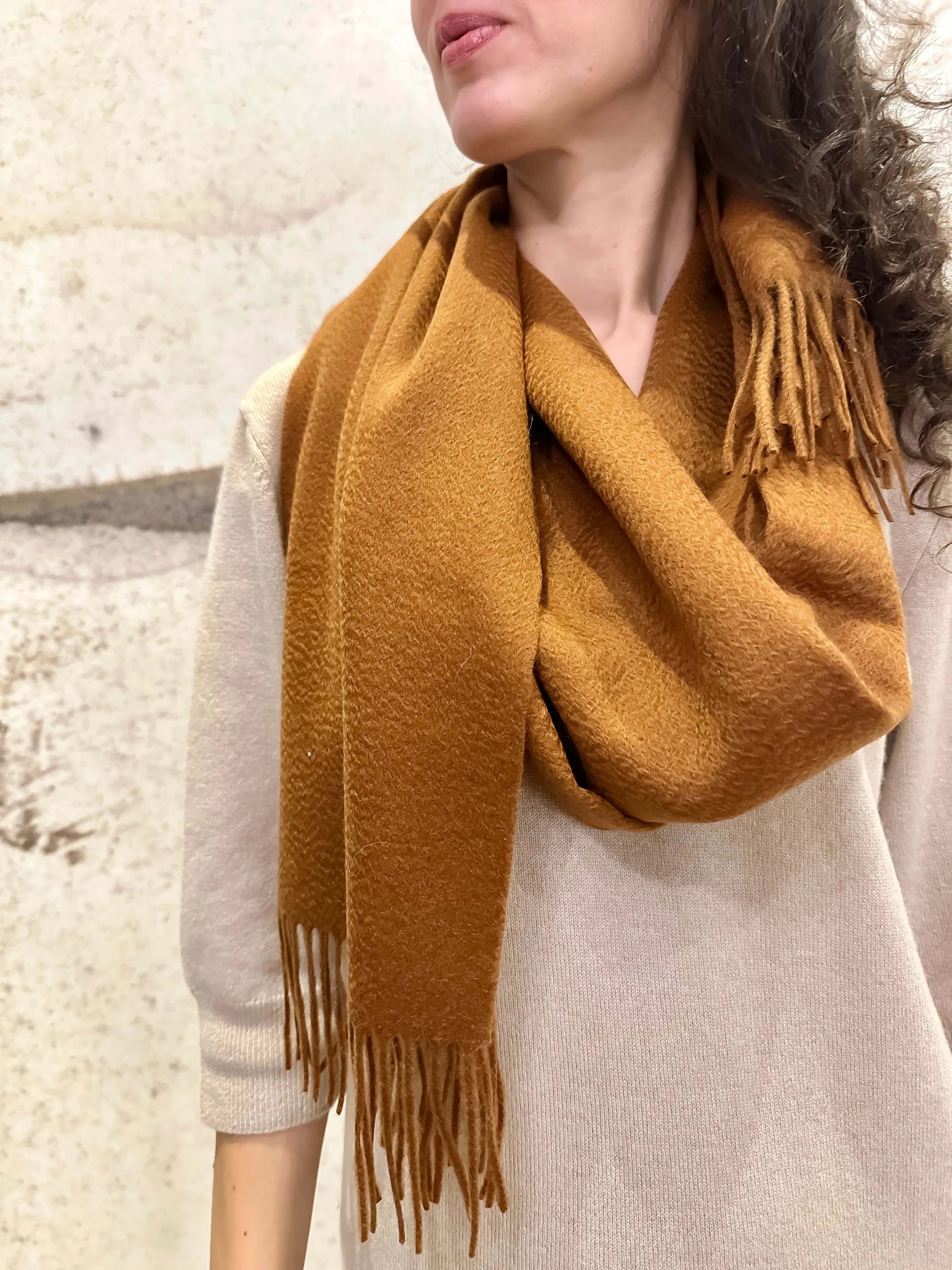 Brown Pure Cashmere Scarf