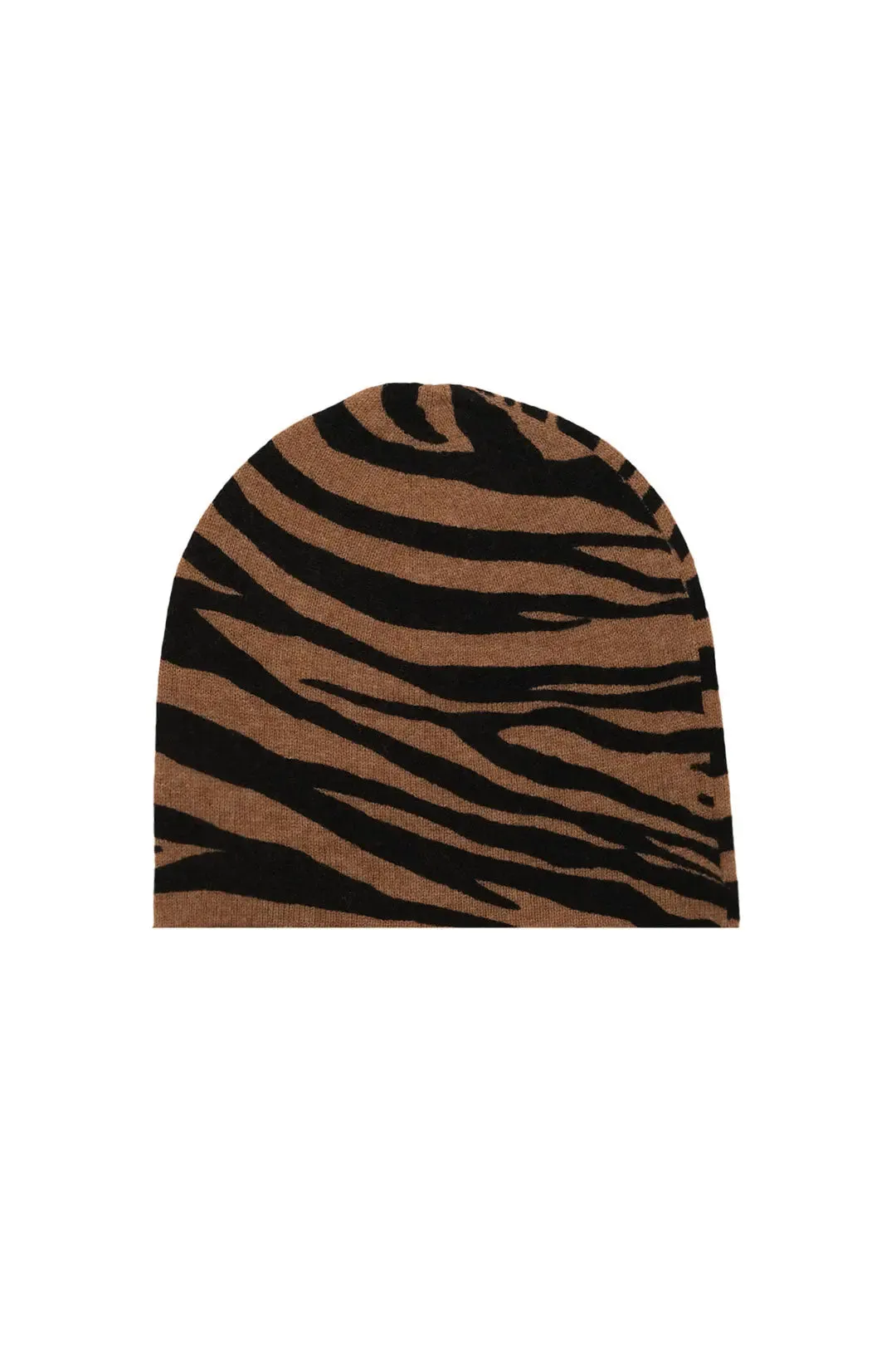 Camel Cashmere Wool Zebra Patterned beret