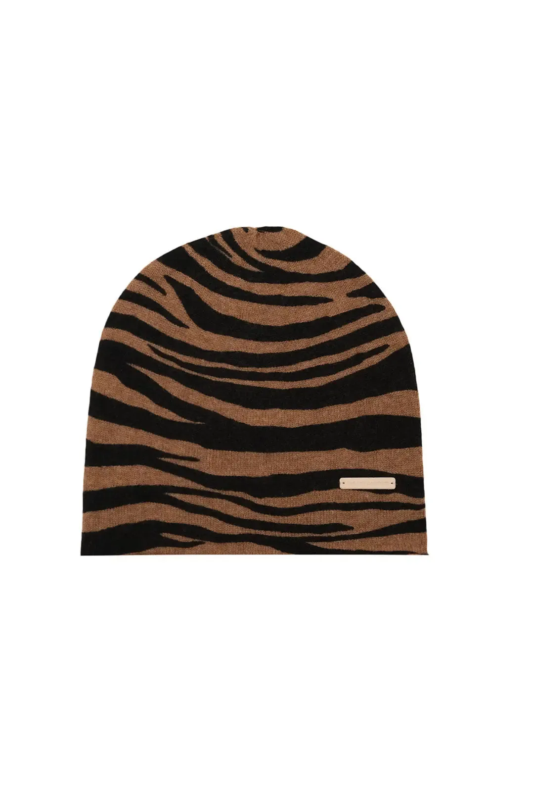 Camel Cashmere Wool Zebra Patterned beret