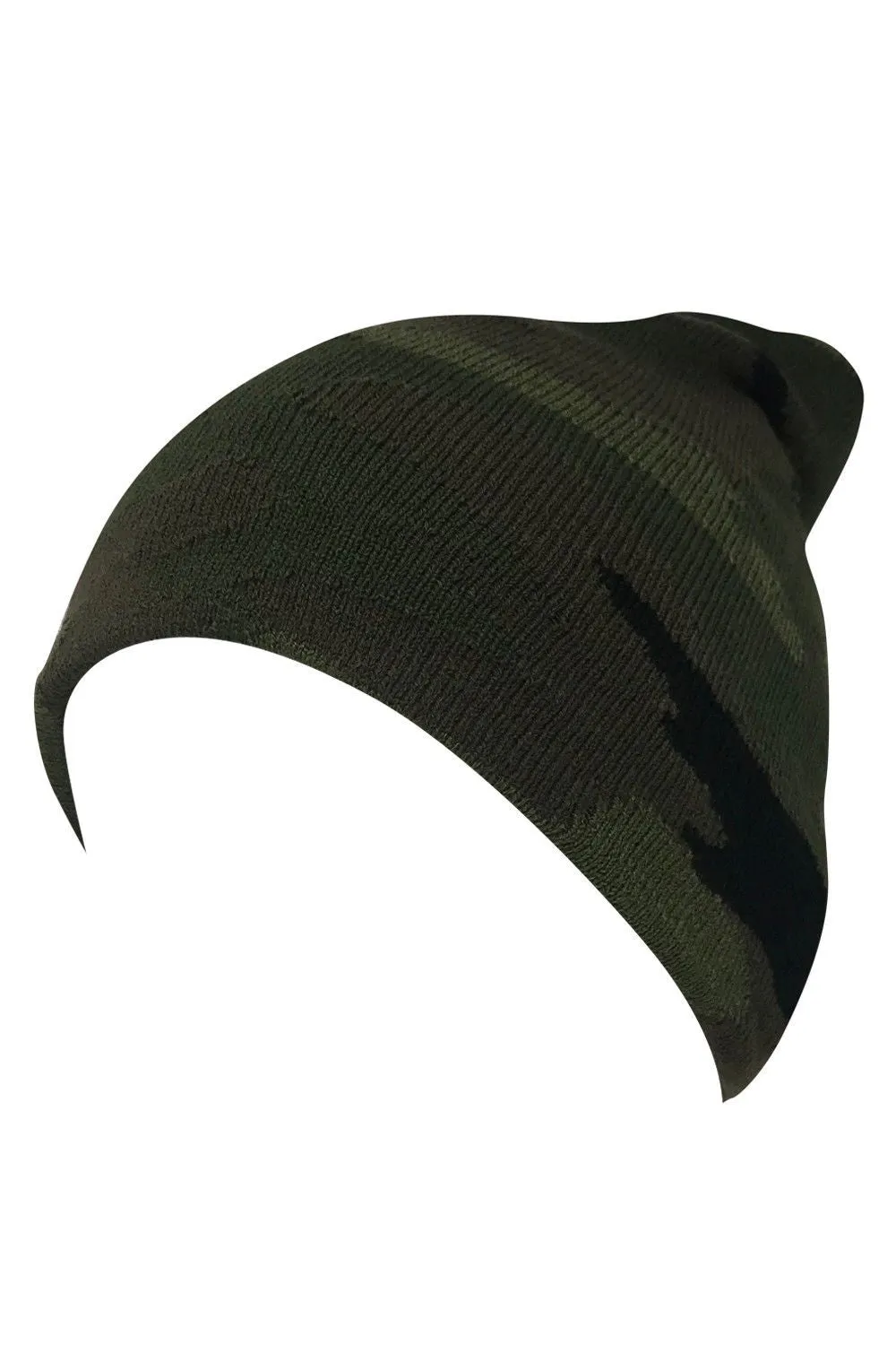 Casaba Double Layer Winter Beanies Camouflage Toboggan Caps Hats Men Women