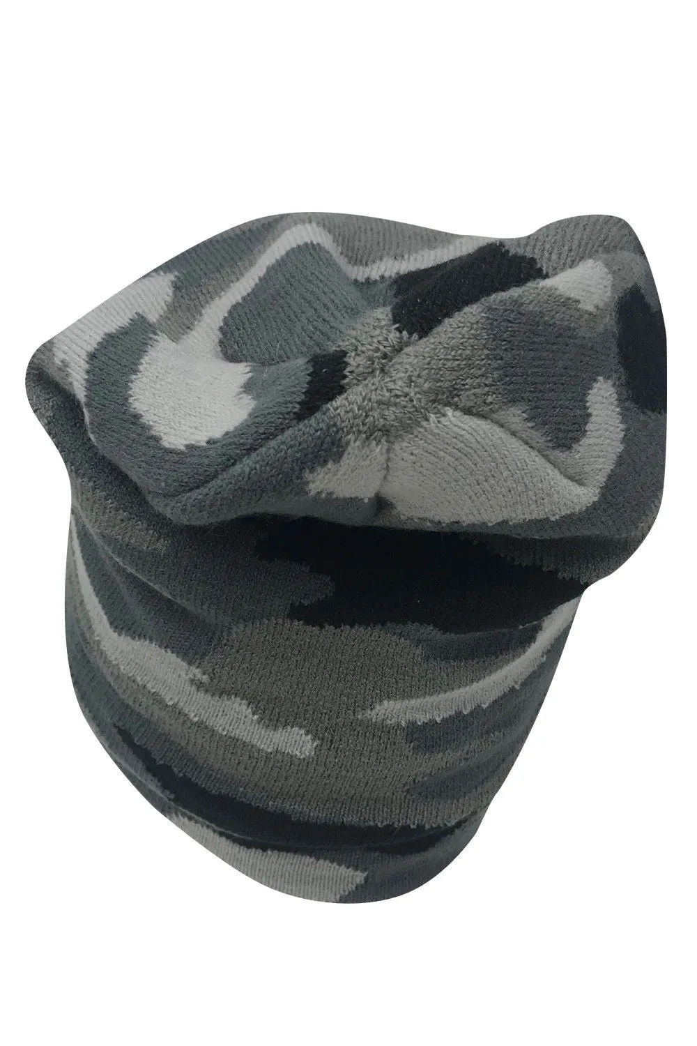 Casaba Double Layer Winter Beanies Camouflage Toboggan Caps Hats Men Women