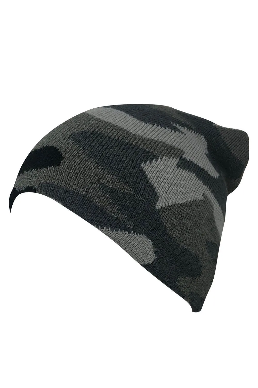 Casaba Double Layer Winter Beanies Camouflage Toboggan Caps Hats Men Women