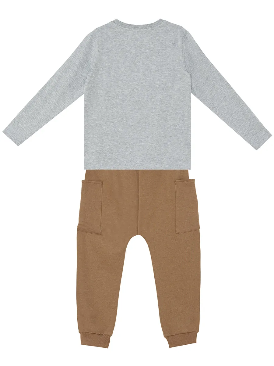 cepte kaplan erkek çocuk t-shirt pantolon takim