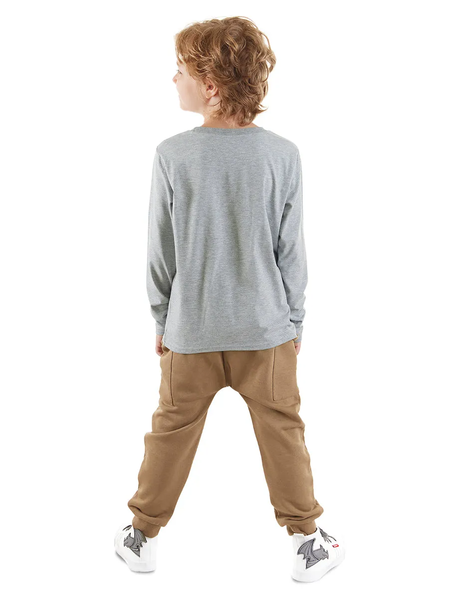 cepte kaplan erkek çocuk t-shirt pantolon takim