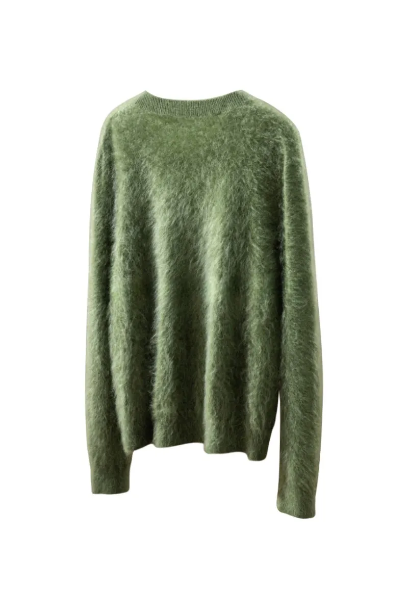 Classic Brushed Cashmere Crewneck Button Front Cardigan