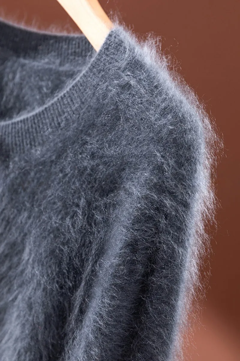 Classic Brushed Cashmere Crewneck Button Front Cardigan