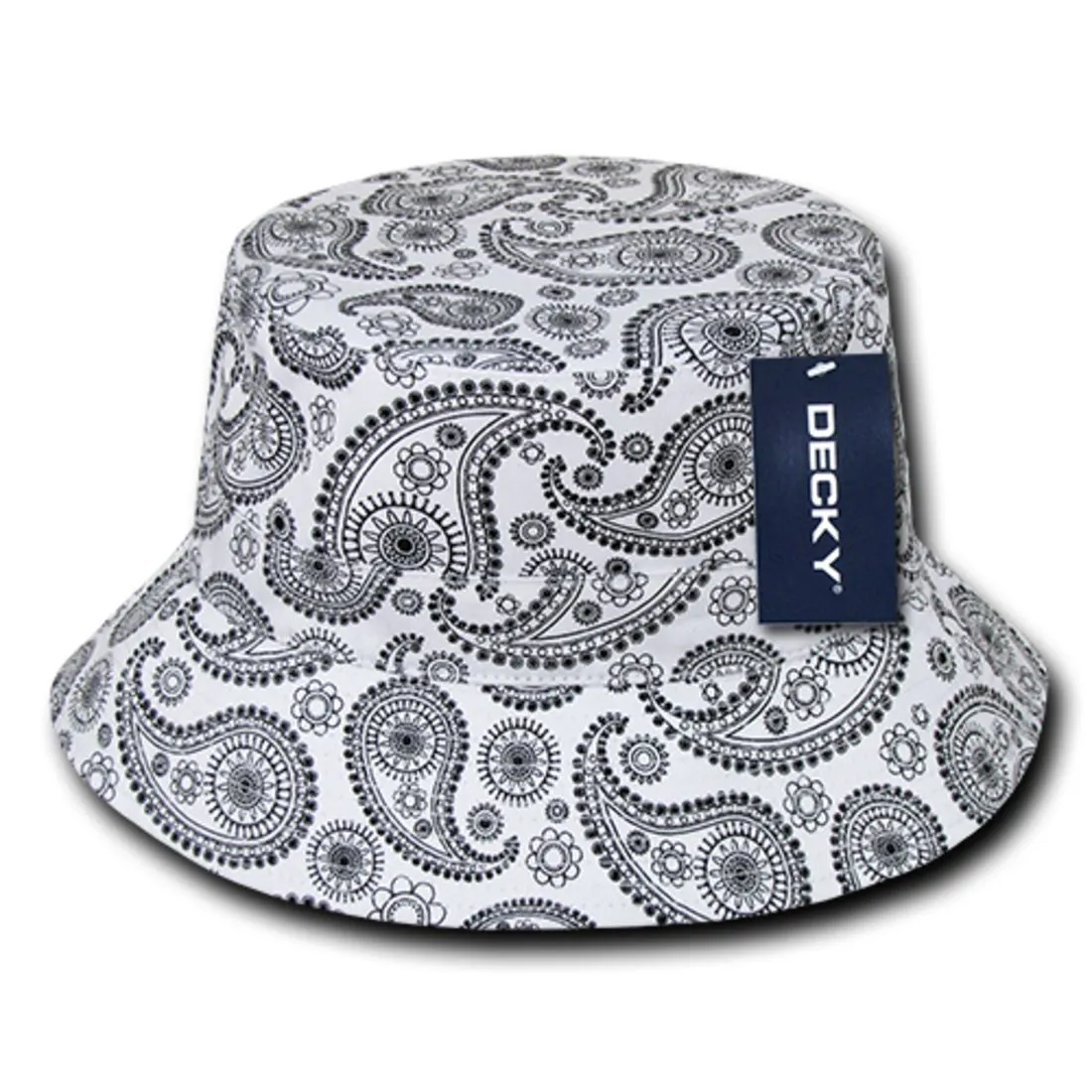 Decky 459 Paisley Bandana Design Bucket Hats Fitted Buckets Caps Cotton