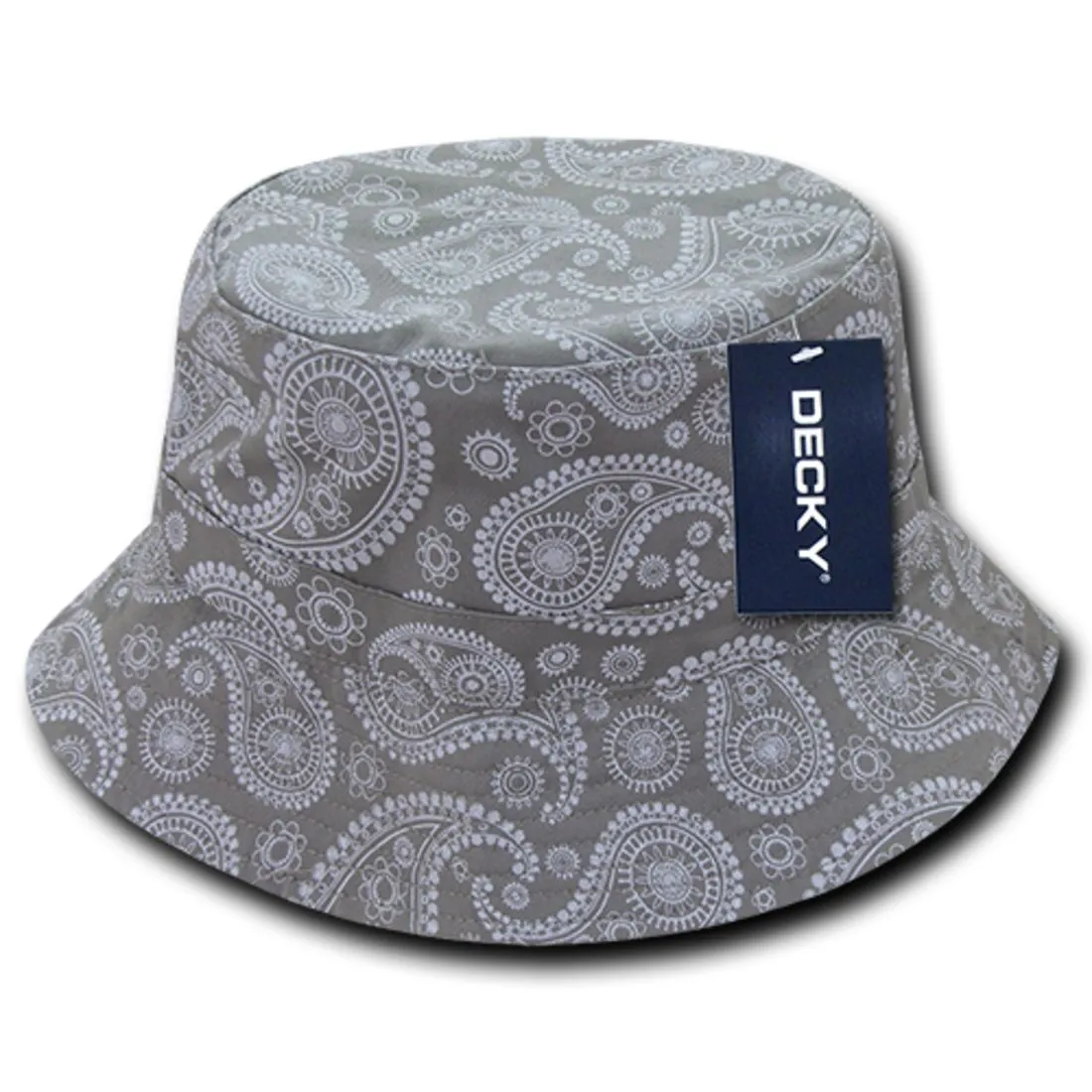 Decky 459 Paisley Bandana Design Bucket Hats Fitted Buckets Caps Cotton