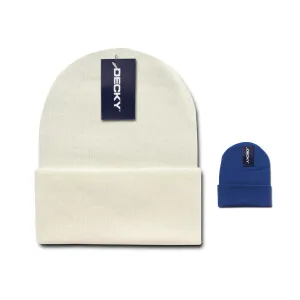 Decky KCP Long Cuffed Knit Beanies Hats Winter Warm Ski Skull Caps Snug Blank