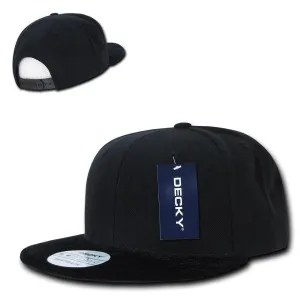 Decky Velvet Black Visor Snapback 6 Panel Flat Bill Baseball Caps Hats