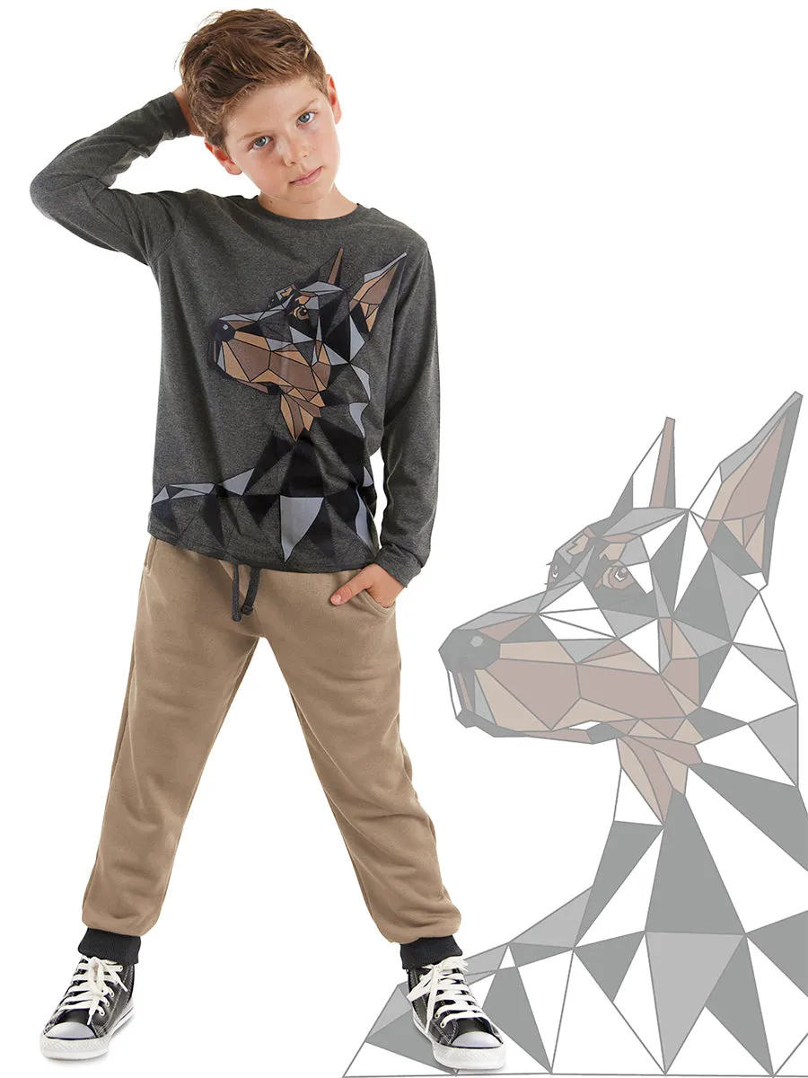 doberman erkek çocuk t-shirt pantolon takim