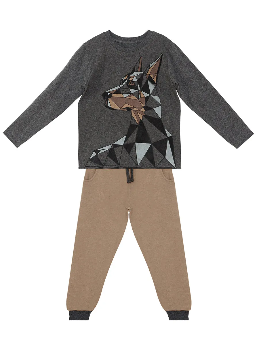 doberman erkek çocuk t-shirt pantolon takim