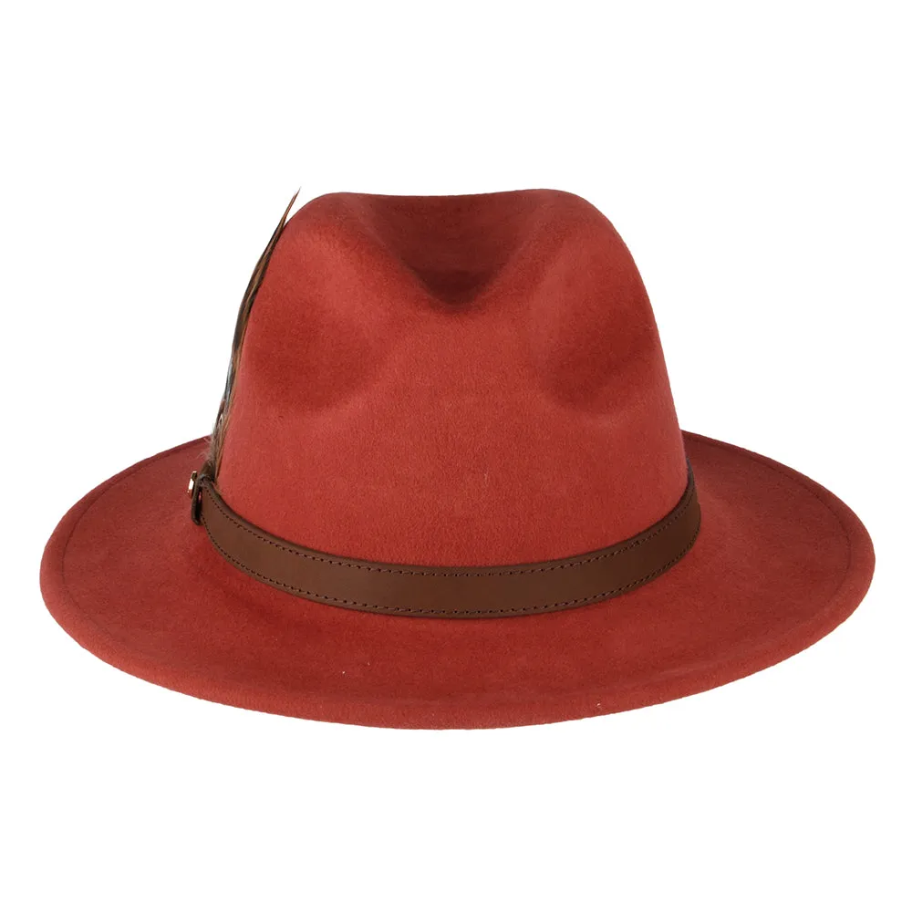 Failsworth Hats Showerproof Wool Felt Fedora Hat - Ginger