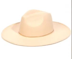 Flat Brim Herringbone Chain Fedora Fashion Hat