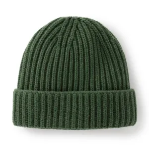 Forest Ribbed Cashmere Beanie