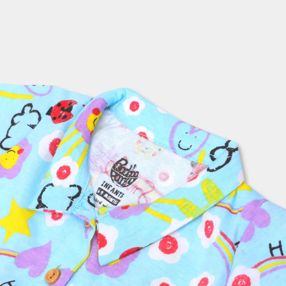 Girls Frock Printed Happy Days -Printed