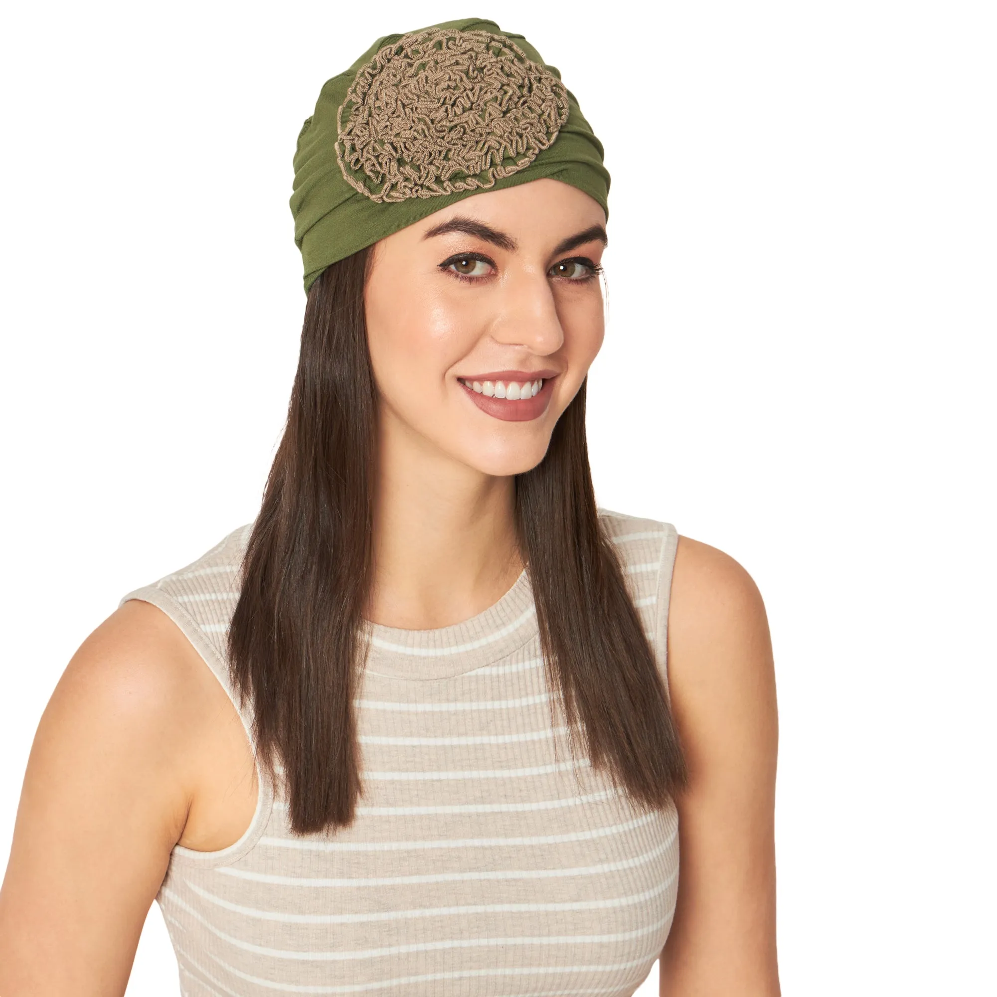 Heavy Floral Patch Women Headwear For Hair Loss