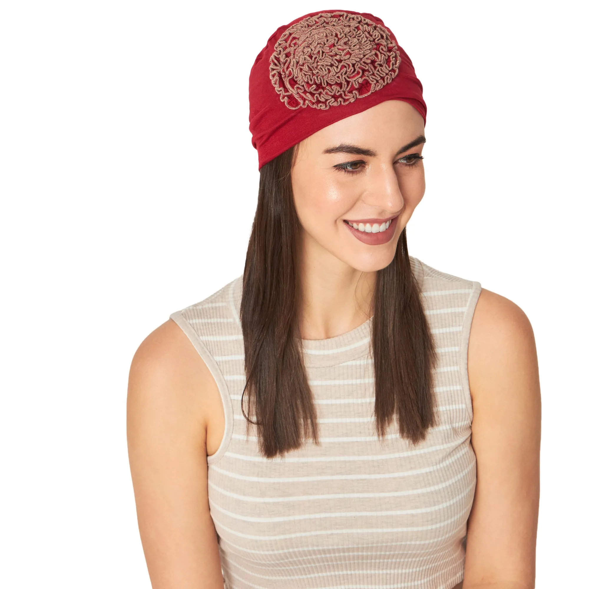 Heavy Floral Patch Women Headwear For Hair Loss